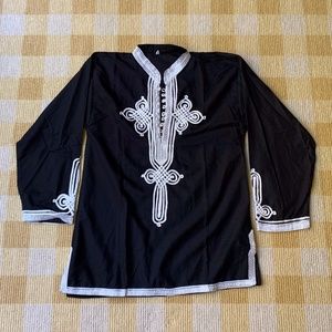 Boutique Embroidered Black Blouse